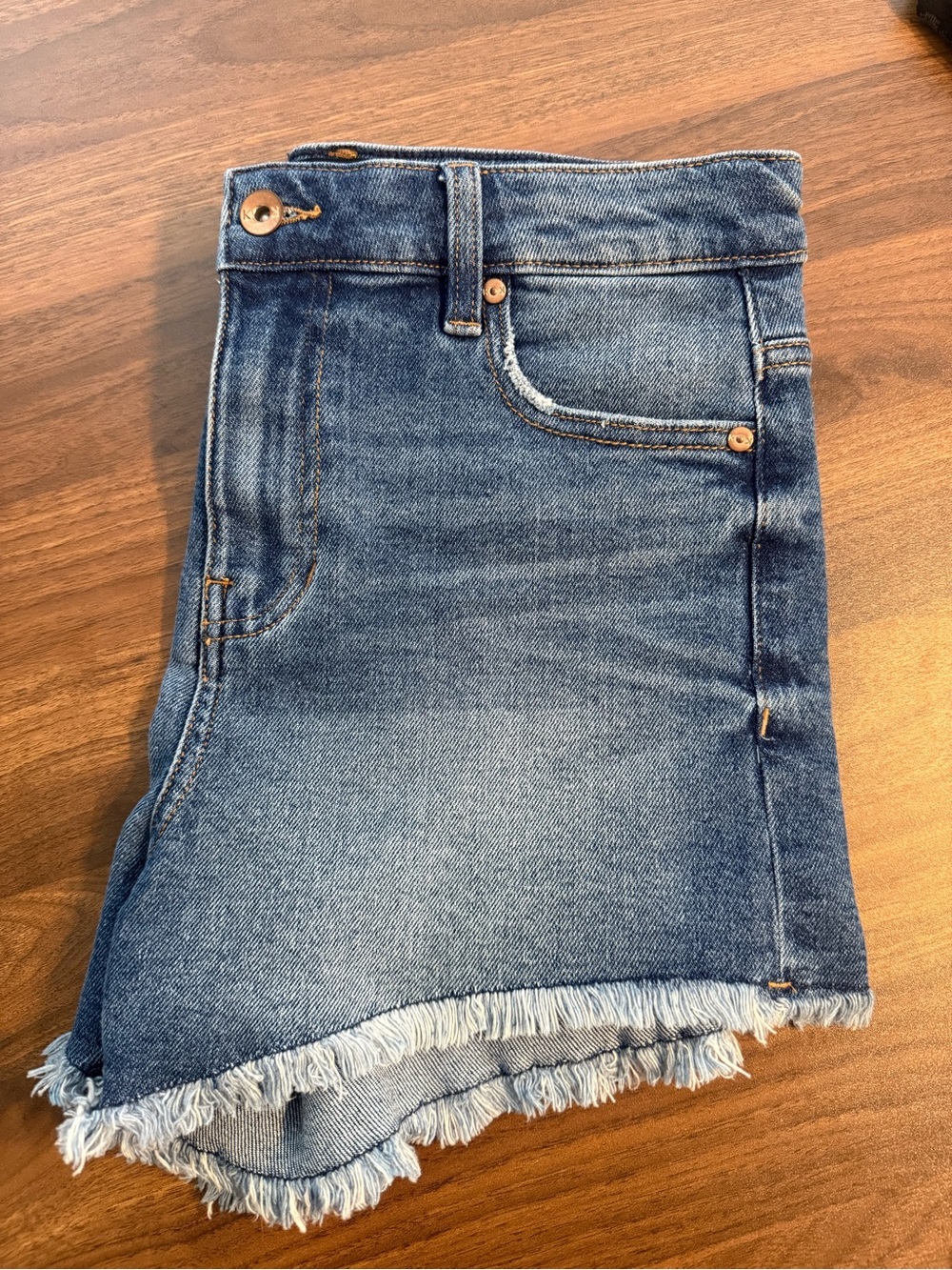 Kendall & Kylie Blue Denim Frayed Hem Jean Shorts